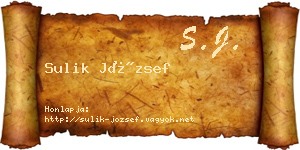 Sulik József névjegykártya